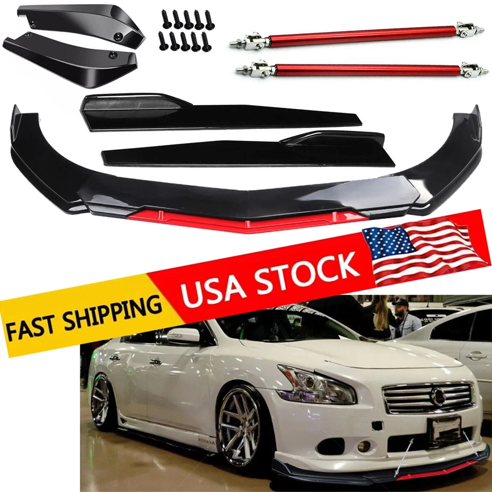 For Nissan Maxima Front Bumper Lip Splitter Spoiler Body Kit Side Skirt Foto 1 de 4
