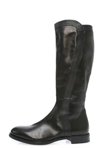 Womens Agl Dark Brown Leather Knee High Zip Tall Boots Shoes Size 41.5 $575 - Picture 1 of 5
