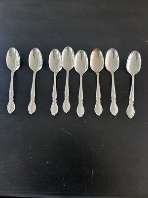 Juego de 8 cucharaditas Wm Rogers Moonlight / Royal Victorian Silverplate Foto 1 de 4