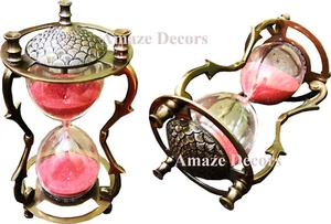 Clessidra nautica marittima 7" decorativa antica ottone sabbia timer - Foto 1 di 6