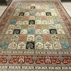 9x12ft Garden Scenes Hand knotted Silk Area Rug Large Four Seasons Carpet TJ584A