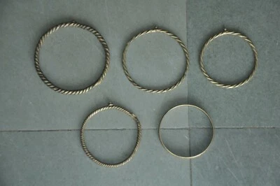 5 Pc Old Brass Different Spiral Design Tribal Handcrafted Bangles/Bracelets Foto 1 de 4