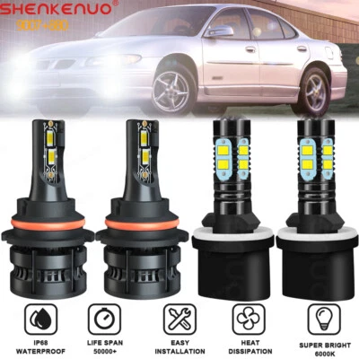 Farol de LED + lâmpadas de neblina combo 4x para Pontiac Grand Prix 1997-2003 6000K - Imagem 1 de 4