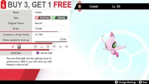 ✨ Shiny Celebi ✨ Pokemon Schwert und Schild Perfect IV🚀Fast Delivery🚀 - Bild 1 von 4