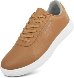 THESTRON Men's Golf Shoes, Lightweight Sneakers, Size 9, Tan - Picture 1 of 7