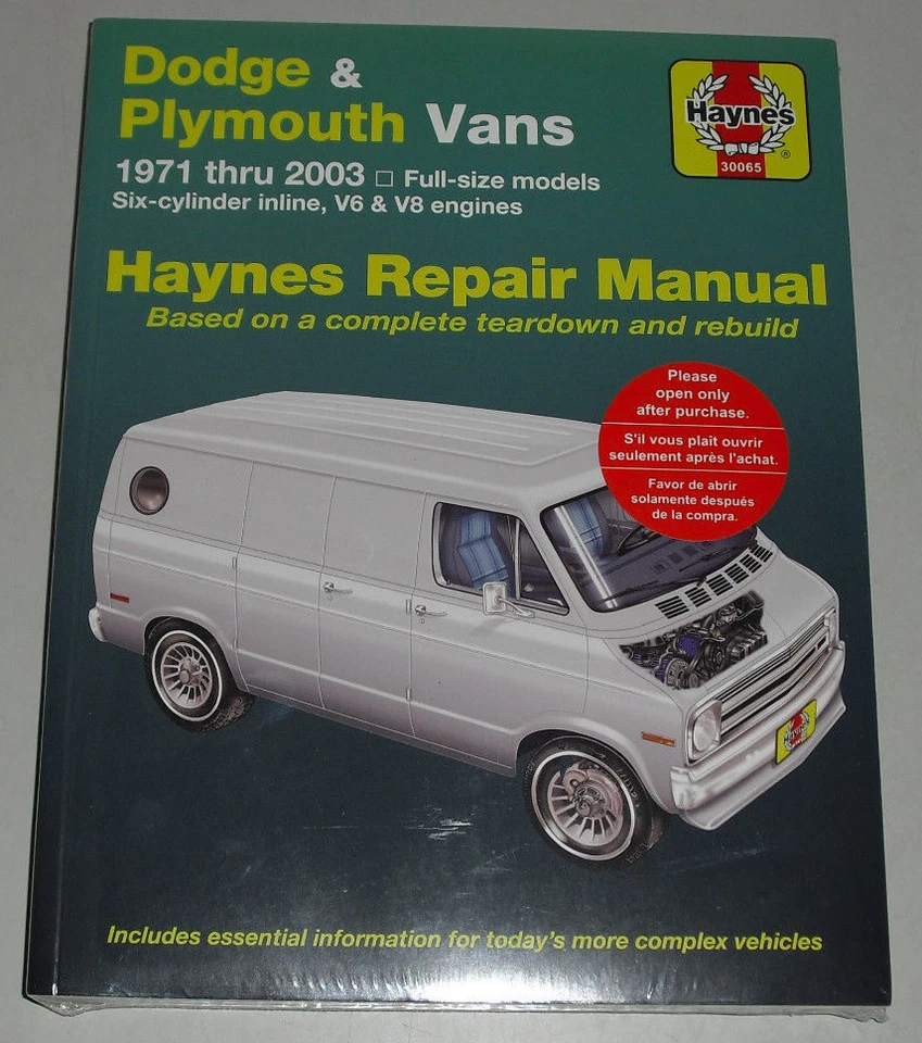 Manuale di Riparazione Dodge RAM Wagon + Plymouth Van, gli Anni 1971 - 2003 - Immagine 1 di 1