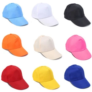 Gorras de béisbol lisas en blanco liso curvo visera sombreros informales sombrero de sol para hombre mujer - Imagen 1 de 26