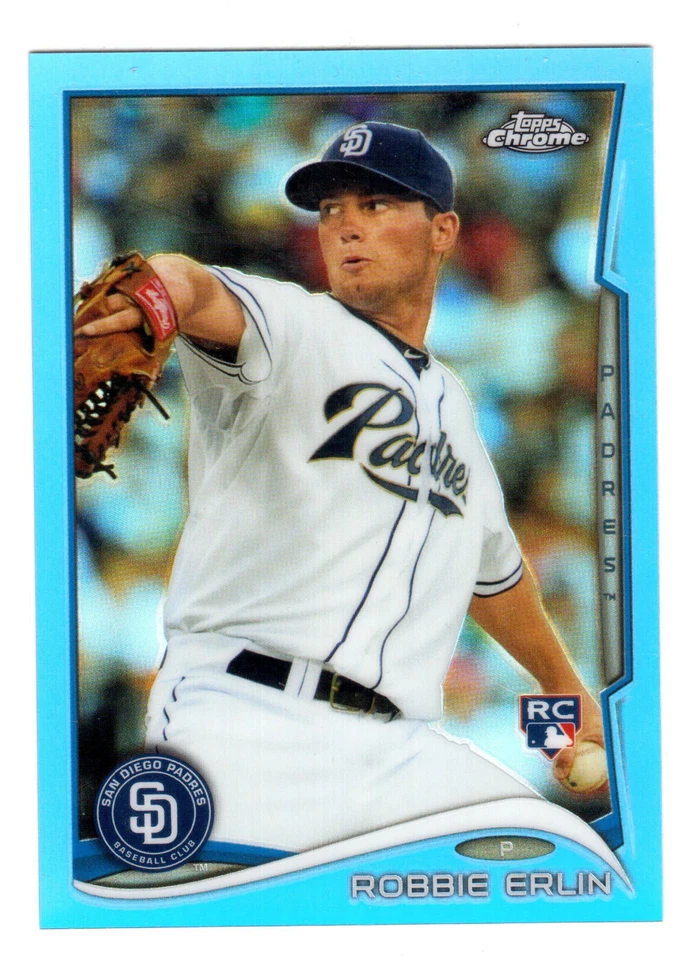 2014 TOPPS CHROME #77 ROBBIE ERLIN ROOKIE BLUE REFRACTOR #021/199 - Image 1 of 1