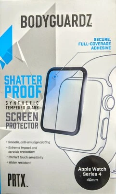 Bodyguardz PRTX Shatter Proof Glass Screen Protector Apple Watch Series 4/5/6/SE - Image 1 of 4