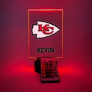 Kansas City Chiefs Fußball Fan Spieler Sport Nachtbeleuchtung Lampe 16 Farben LED - Bild 1 von 9