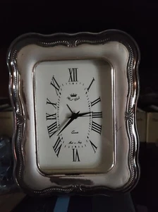 Orologio da Tavolo con Cornice d'Argento - Foto 1 di 1