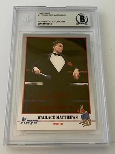 Wallace Matthews Boxing signed 1991 Kayo #17 Card autographed Beckett Slabbed #4 - Picture 1 of 2