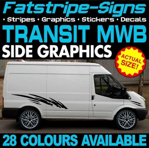 para adaptarse a FORD TRANSIT MWB PEGATINAS GRÁFICAS CALCOMANÍAS DEPORTIVAS MK6 MK7 CÁMPER MX - Imagen 1 de 2