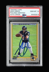 Drew Brees Signed 2001 Topps #328 - Autograph Graded PSA 10 - Rookie Card - Picture 1 of 2