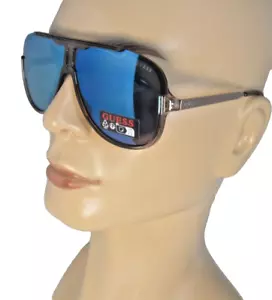 GUESS Sonnenbrille Kunststoff tropfenförmige Ränder blau getönte Gläser Metallbügel GO00060-20C - Bild 1 von 9