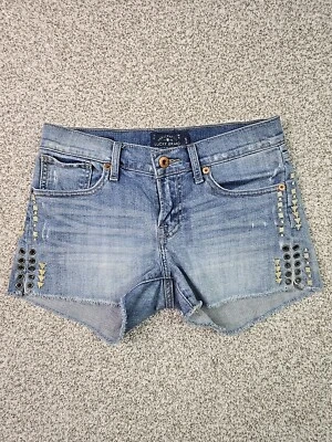 Lucky Brand 短裤女式 0/26 蓝色牛仔马里布短截止刺绣 — 第 1/4 张图片