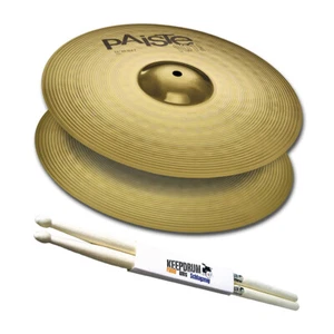 PAISTE 101 Latón 14 HiHat Hi Hat Cuenca + 5A baquetas de batería - Imagen 1 de 3