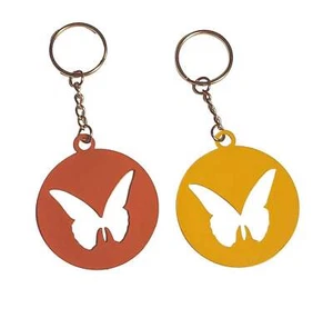 Butterfly Silhouette Keychain with Color Options - Picture 1 of 7
