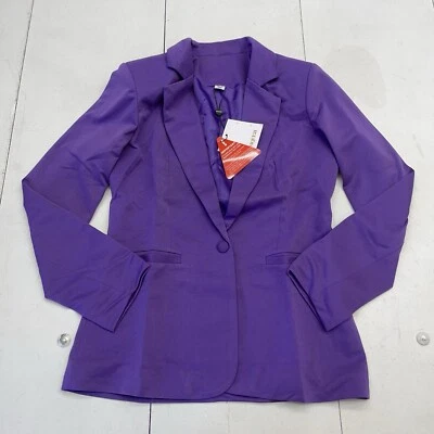 Chaqueta Blazer Única 21 Púrpura Botón Delantero Para Mujer Talla 4 Nueva Foto 1 de 4