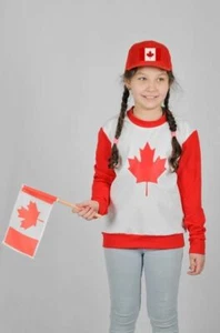 Children Teens Sweatshirt Hoody Coat Canadian Flag Emblem National Flags Canada - Picture 1 of 2