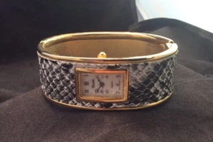 Xanadu Ladies Gold Tone Quartz Watch With Wide Snake Pattern Band MOP Face Works - Picture 1 of 9
