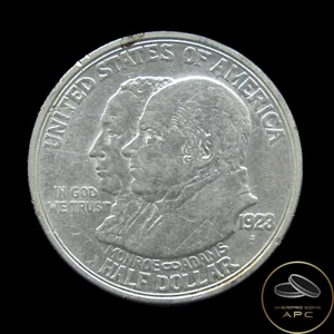 1923 S Monroe Doctrine Commemorative 90% Silver Half Dollar AU++ Light Toning+ - Picture 1 of 2