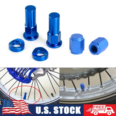 Kit espaciador de tuercas de bloqueo de llanta CNC universal tapas de vástago de válvula de neumático anodizado Foto 1 de 4