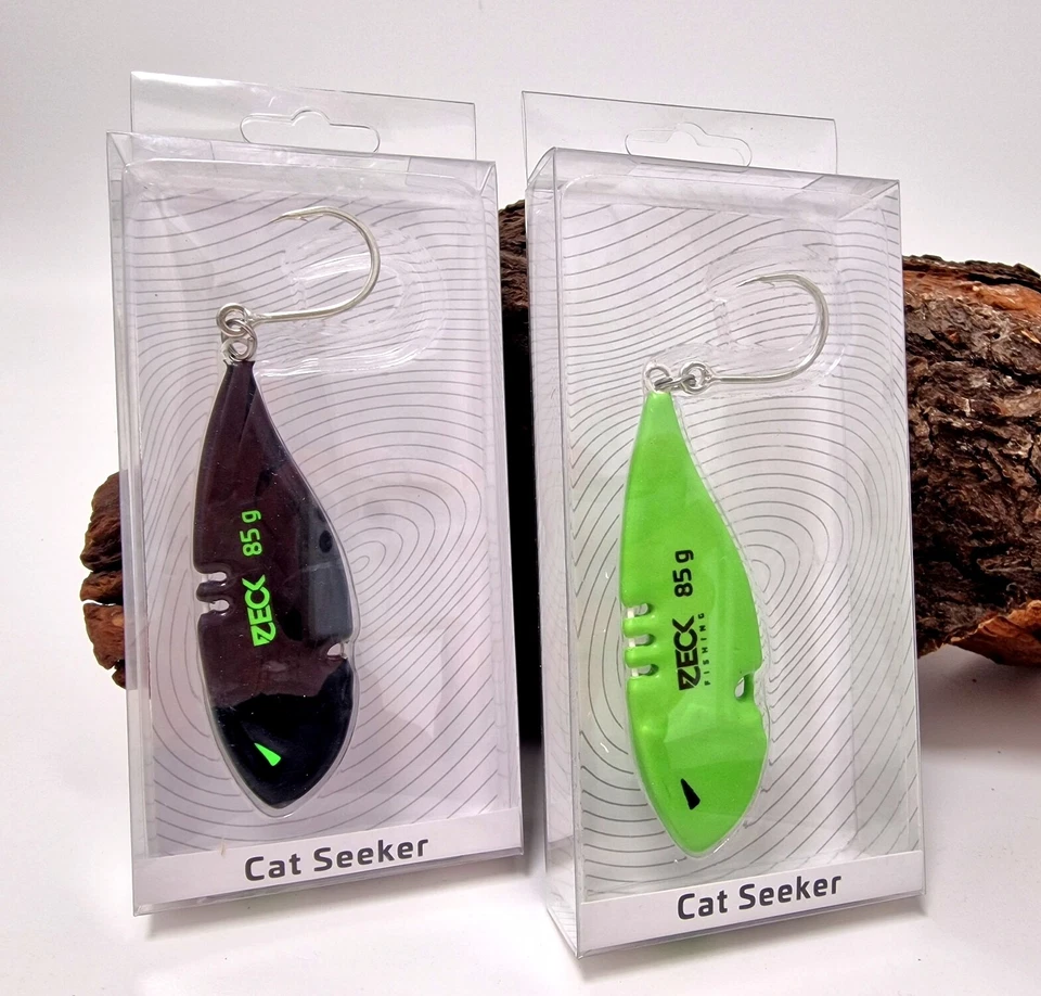 ZECK FISHING Zeck Wels Cat Seeker Green & Black 85 g esca per pesci gatto esca verticale esca Waller IMBALLO ORIGINALE