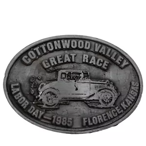 Cottonwood Valley Great Race Belt Buckle Vintage 1985 Florence Kansas Labor Day - Picture 1 of 9