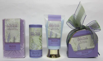 4 Piece Browns of Melbourne Lavender Travel Pack Body Lotion Butter Soap Talcum - image 1 of 4