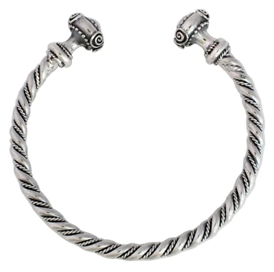 925 Silber Keltische Armspange Kelten Armreif Gr. S Kopfverzierungen Spiralen - Bild 1 von 3