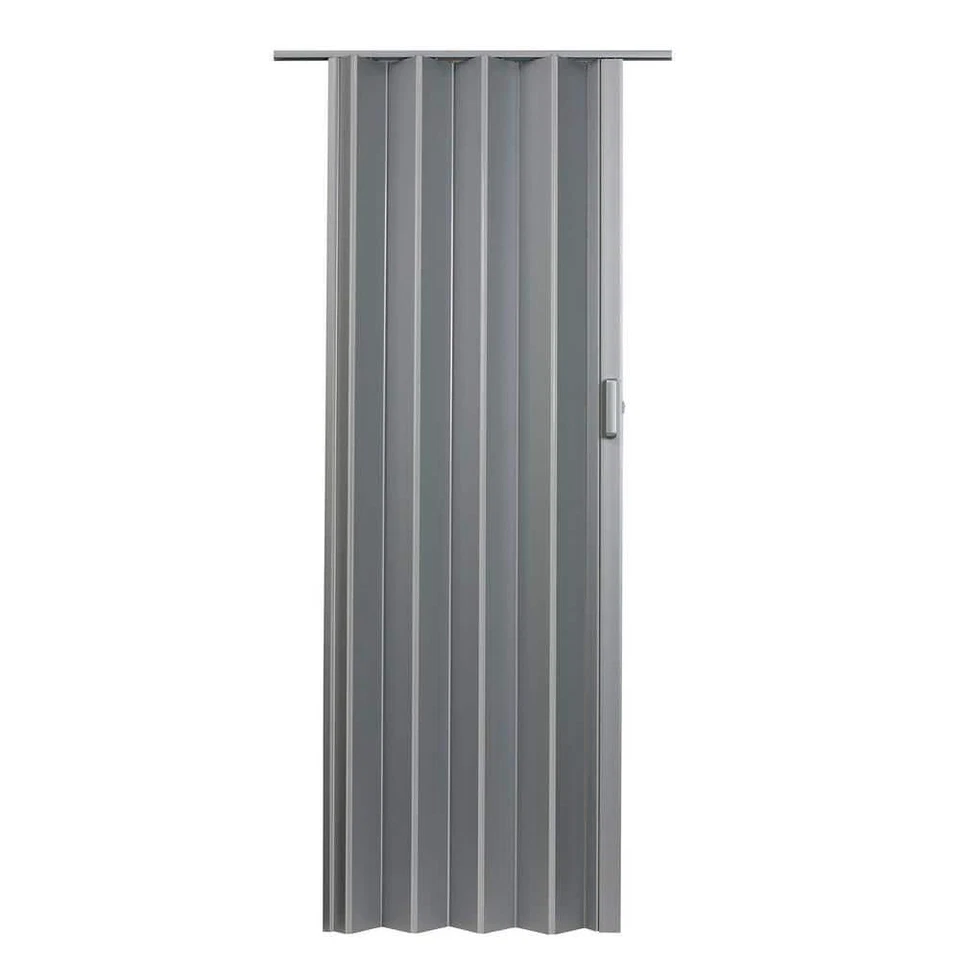 48 x 96 in accordion door vinyl panel scratch resistant double wall satin silver - Image 1 of 2
