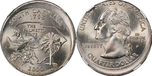 SQ009 Mint Error 2000-P State Quarter S. Carolina Struck 10% Off Center NGC MS65 - Picture 1 of 2