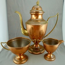 schönes Set Kaffee Kupfer Messing Ottfrid Carlson Eskilstuna