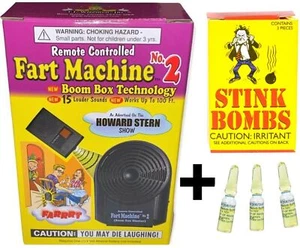 1 MÁQUINA DE PEDOS #2 con control remoto + 1 caja de 3 bombas apestosas ~ COMBO broma broma mordaza - Imagen 1 de 12