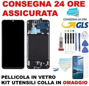 DISPLAY SAMSUNG A70 SM A705F ORIGINALE SERVICE PACK VETRO TOUCH LCD FRAME NERO - Zdjęcie 1 z 3