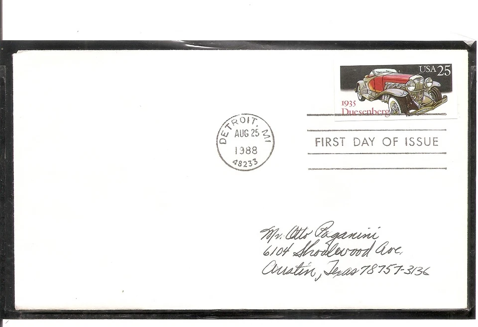 US SC # 2385 Automobiles - Duesenberg - FDC . No cachet - Image 1 of 1
