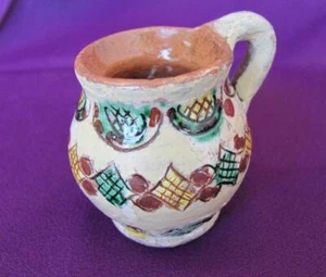 1700s ANTIQUE MUSLIM ISLAMIC OTTOMAN EMPIRE HAND DECORATED GLAZED POTTERY CUP - Picture 1 of 8