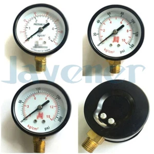 Medidor de presión de compresor de aire 1/4" BSP 60 mm de diámetro montaje radial facial 0-200 psi - Imagen 1 de 17