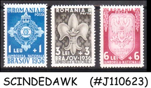 ROMANIA - 1936 BOY SCOUT JAMBOREE 3V MINT NH SCOTT#B63-B65 - Picture 1 of 1