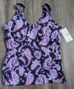 Neu mit Etikett Swim Solutions Damen-Tankini-Top Paisley-Druck Größe 16 NEU - Bild 1 von 4