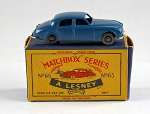 Matchbox RW 65A Jaguar 3.4 litros azul plata matrícula excelente en caja "C" - Imagen 1 de 11