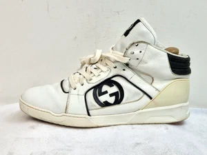 Gucci GG Herren High Top Sneaker Leder Weiß/Schwarz UK 8,5 EU 42,5 - Bild 1 von 9