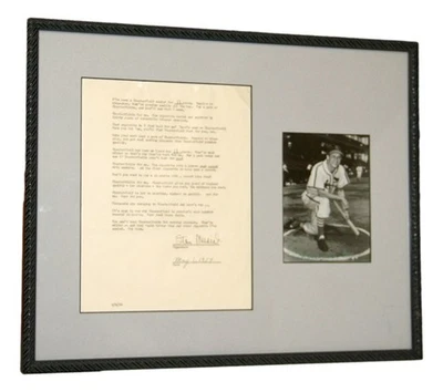 Stan Musial Autographed 1954 TLS w/ Photo Framed Chesterfield - Image 1 of 4