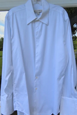 Pronto-Uomo Tuxedo Shirt Mens Pure Cotton White Formal Dress Medium 15x32/33 - Image 1 of 4