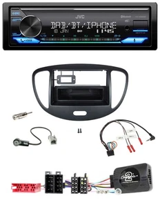 JVC Bluetooth DAB USB Lenkrad Autoradio für Hyundai i10 ISO 2009-2013 schwarz - Bild 1 von 11