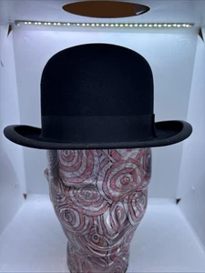 Vintage Knox New York Derby Bowler Hat, Size 6 7/8, Black READ - Picture 1 of 11