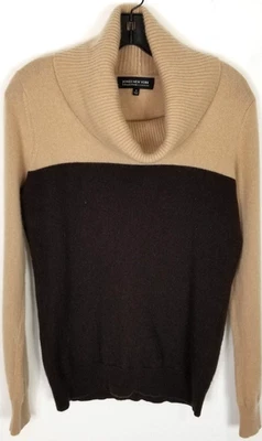 Suéter Jones New York Collection Mujer Cachemira Cuello Tortuga Talla M Beige Negro Foto 1 de 4
