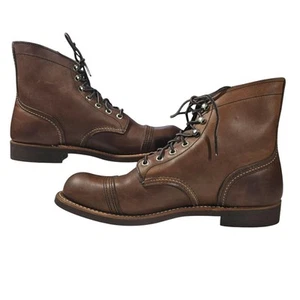Red Wing 8111 Heritage Iron Ranger Men’s Amber Leather Boots Size US 8D/UK 7 EUC - Picture 1 of 14