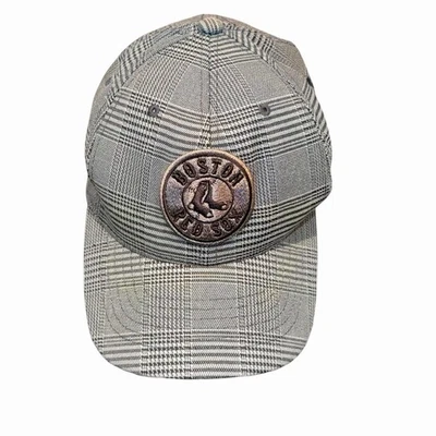 Boston Red Sox '47 Brand Flex Fit Grey Plaid Flex Fit Hat Size S/M FLAWED READ - Image 1 of 4